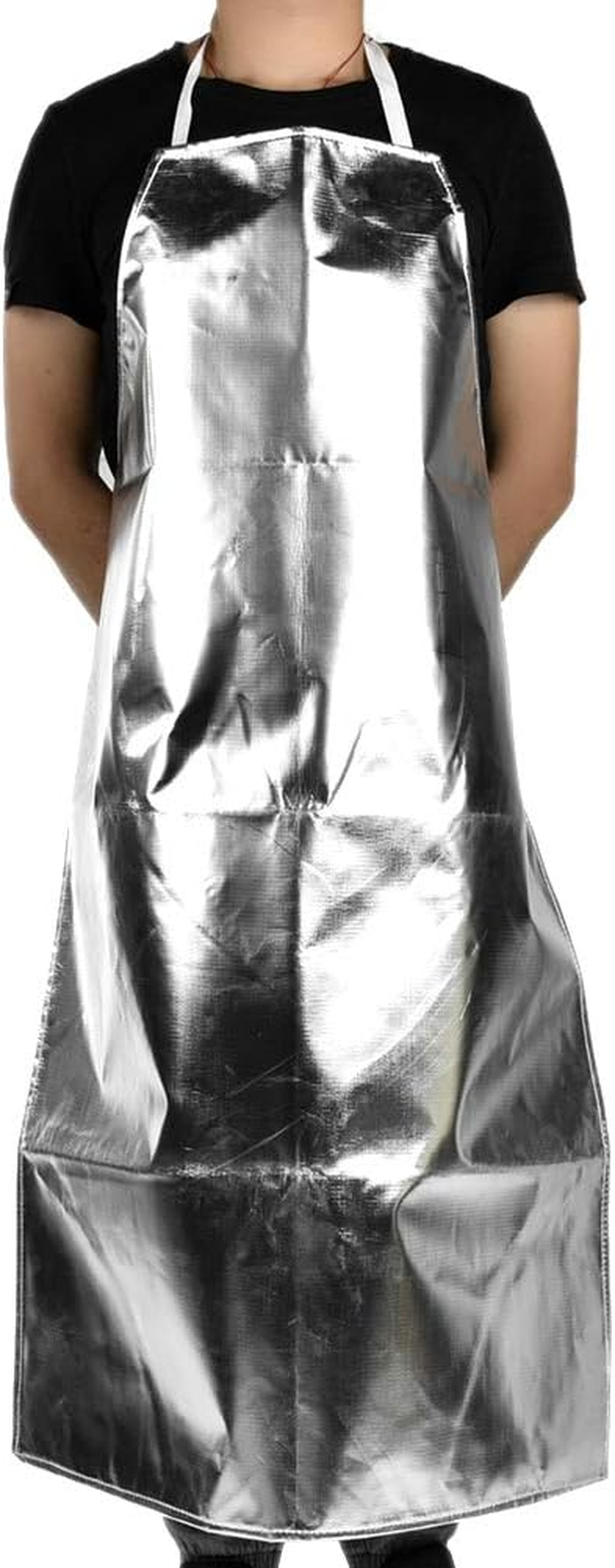 Heat Resistant Apron, 1000&deg;C Aluminum Foil Apron High Temperature Working Apron Fireproof and Thermal Insulation Apron for Men Women image number 1