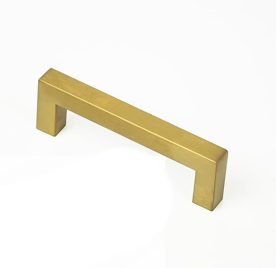 15X Brushed Brass Drawer Pulls Kitchen Cabinet Handles - Gold Finish 96Mm image number 4