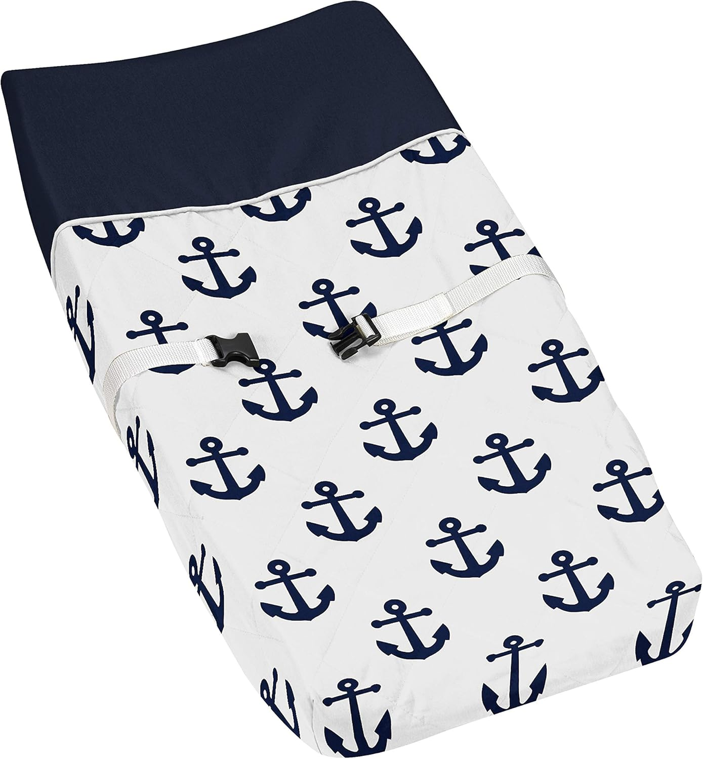 Sweet Jojo Designs Construction Truck Boy Baby Nursery Changing Pad Cover - Grey Yellow Black Blue and Green Transportation Chevron Arrow - Multicolor image number 4