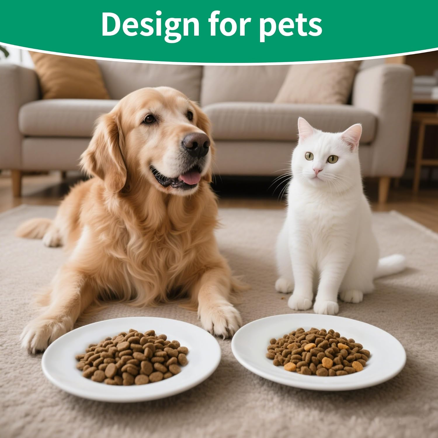 6 Cat Feeding Bowls, Ceramic Rubber Base Non-Slip Diameter 15Cm, Pet Cat and Puppy Bowls image number 2