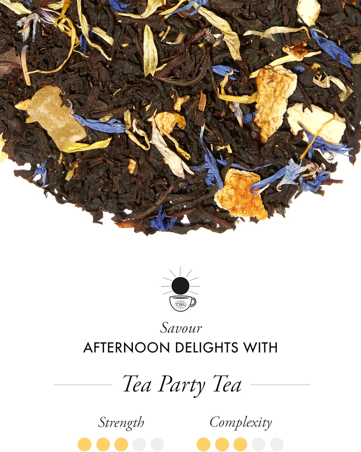 TWG Tea | Tea Party Tea | Black Tea | Marigold & Tropical Fruits | Haute Couture Tin, 100G | Gift Set image number 3