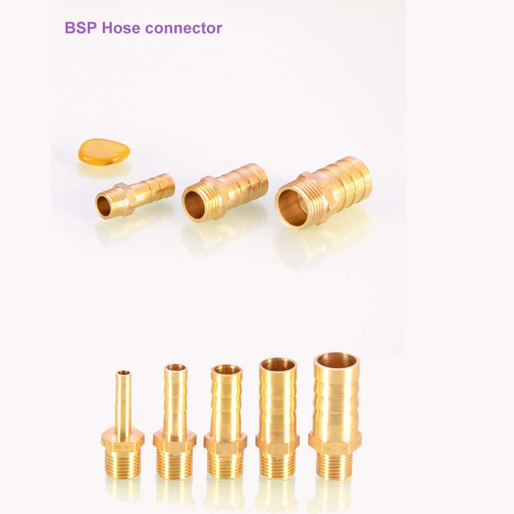 1Pcs BSP Hose Connector Brass Pipe Fitting 6Mm/8Mm/10Mm/12Mm/16Mm/19Mm/25Mm, Hose Barb Tail Male BSP Thread Connector Joint Copper Coupler Adapter image number 1