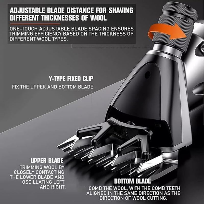 Sheep Shears 550W Sheep Clippers Sheep Shears Electric Professional Heavy Duty Animal Clippers Grooming Clippers for Shaving Thick Hair in Sheep, Goats and Pet Livestock image number 4