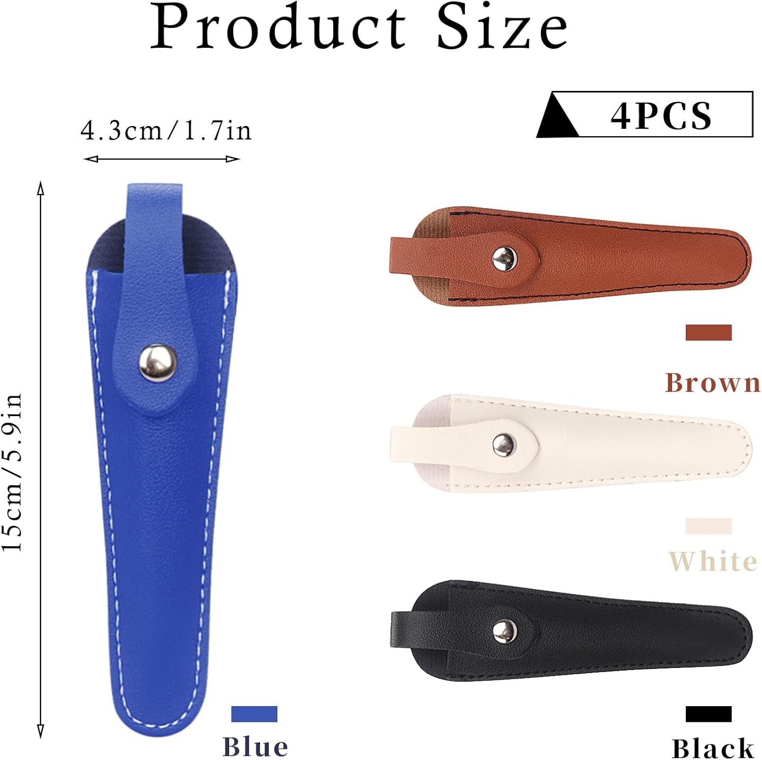 Pack of 4 Scissors Sheath, Salon Hair Scissor Bag, Professional PU Leather Scissors Bag, Portable Scissors Bag, Four Colours, for Storing Single Scissors, Hairdressing Scissors Professional image number 1