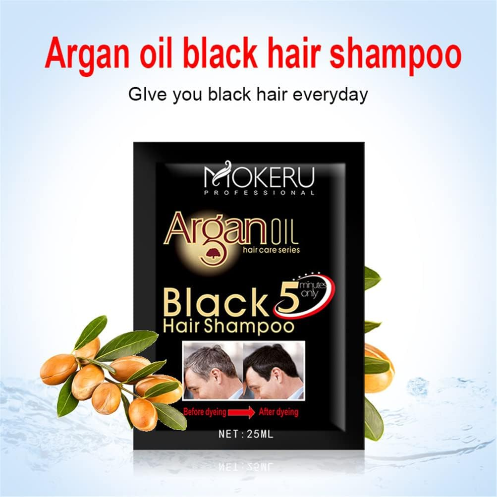 3Pc/Lot Natural Herbal Long Lasting Permanent Black Hair Dye Shampoo Fastly Covering Grey White Hair Shampoo Black Hair Dye Shampoo 3 in 1 Women,Plant-Based Hair Color image number 2