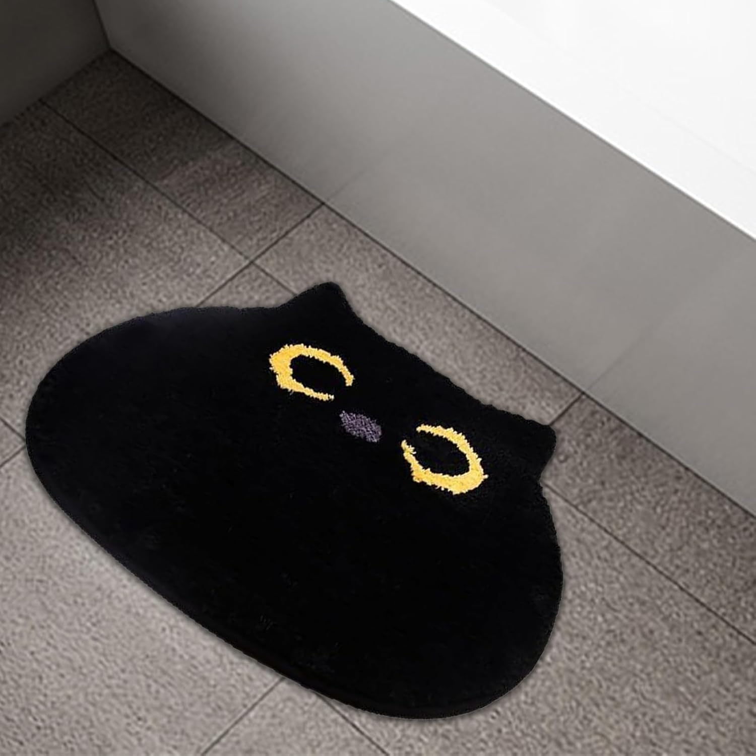 Black Cat Bath Mat, 55 Cm Bathroom Rug, Soft Non-Slip Cat Rug, for Kitchen, Bedroom, Home Decoration image number 6