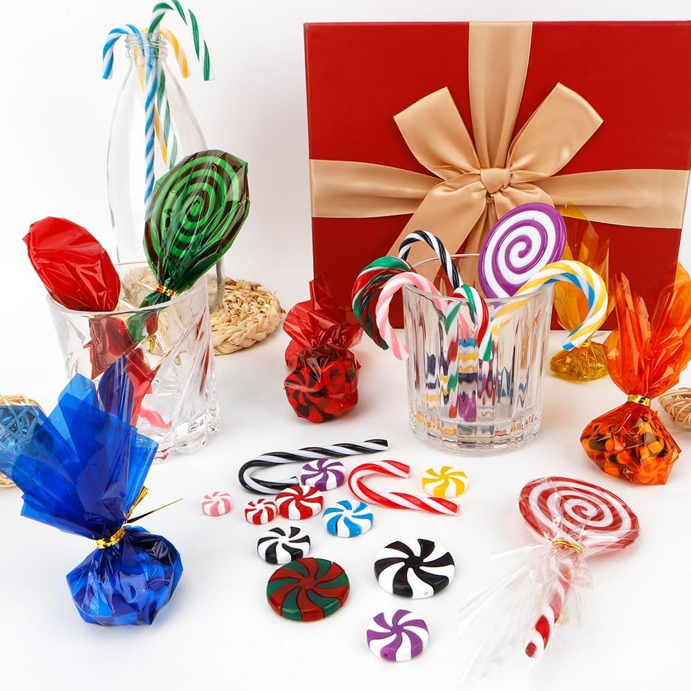 Cellophane Wrap, 120Pcs Cellophane Sheets, 8 Multi-Colors Colored Cellophane, 7.5X7.5 Inch Transparent Colored Plastic Wrap (Rainbow-120Pcs) image number 2