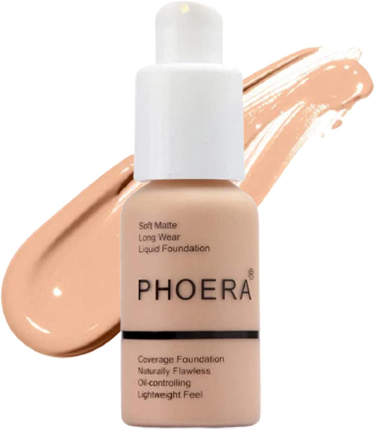 Glamza PHOERA Foundation Concealer Makeup Full Coverage Matte Brighten Long Lasting UK (103 WARM PEACH) - 102 Nude image number 7