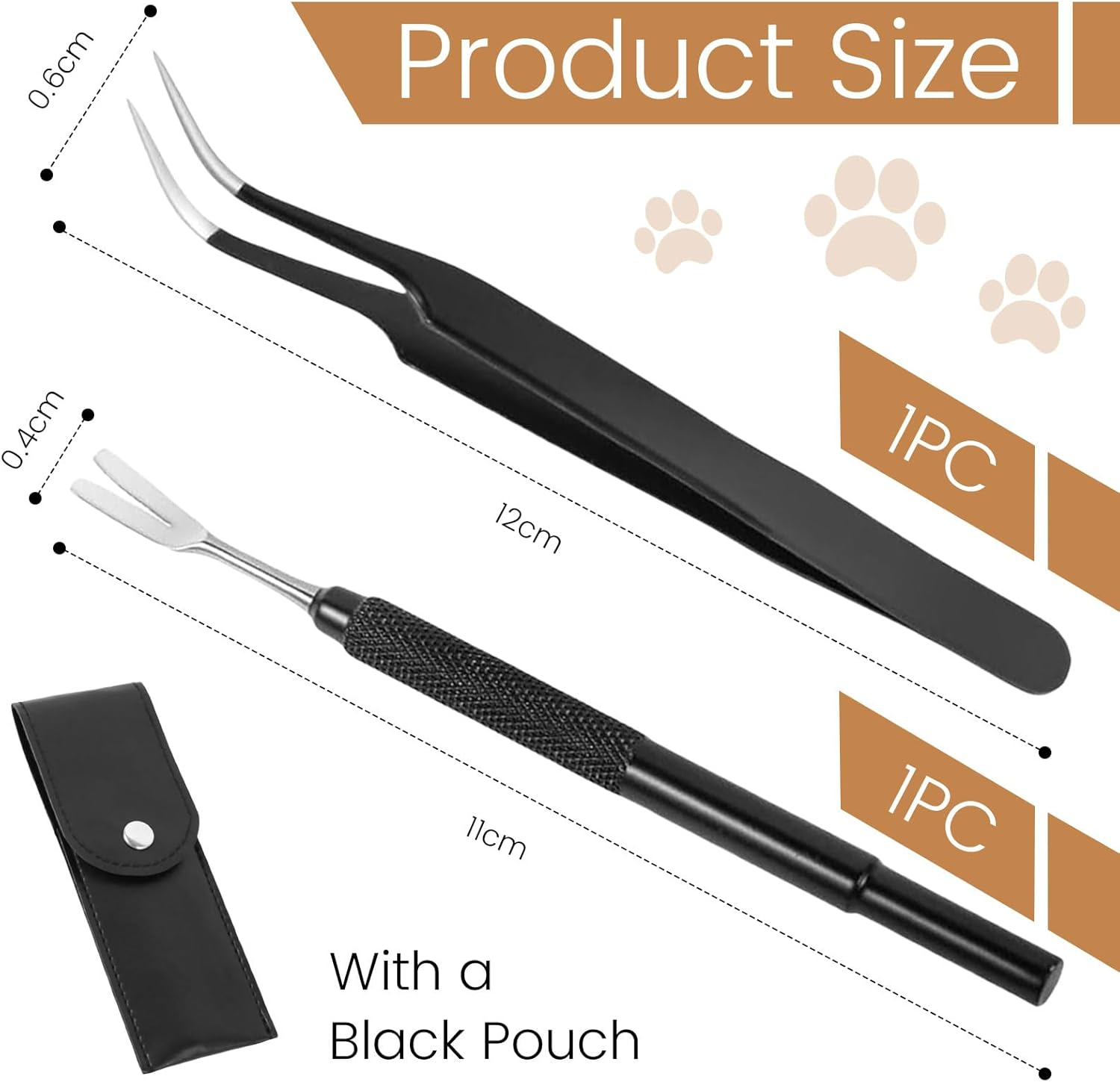 Muorruo 2 Pieces Premium Tick Removal Tool, Tick and Flea Removal Tool Made of Stainless Steel for Pets, Dogs, Cats and People, Safe Tick Remover and Precise Tweezers image number 5