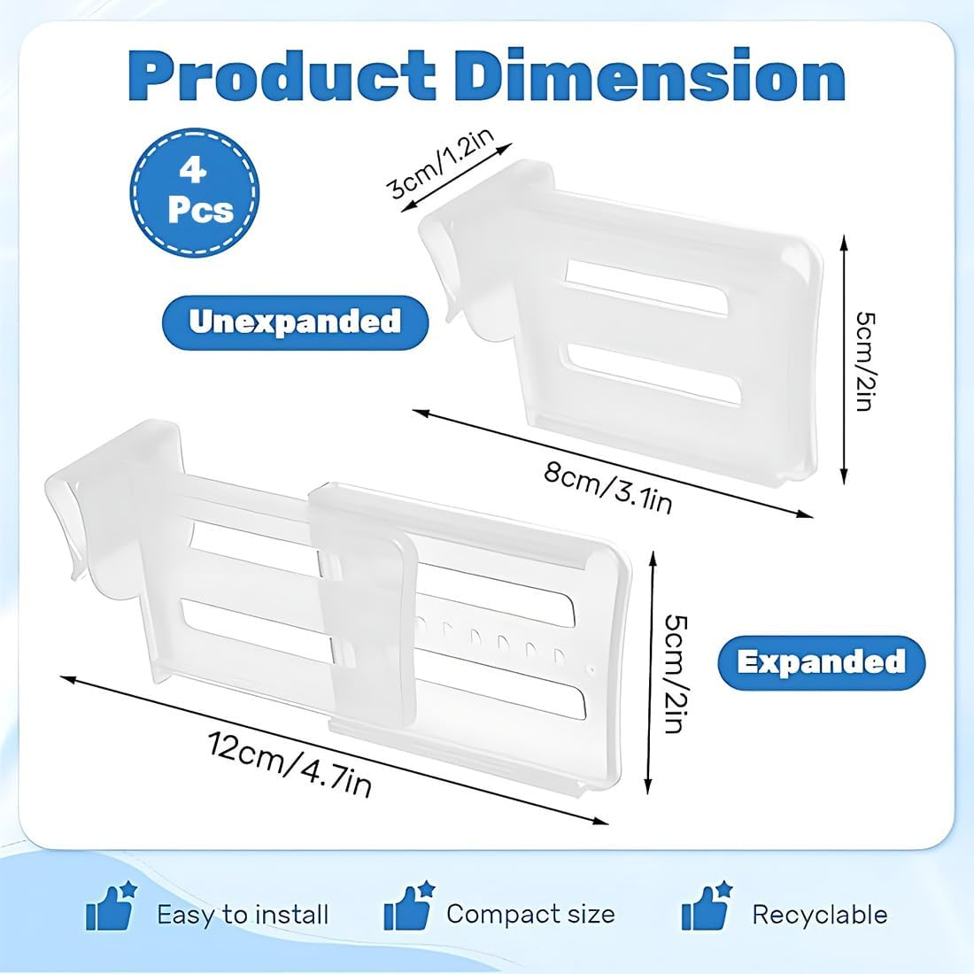 Fridge Organiser, Set of 16, Kitchen Storage Box, Organisation, Adjustable Drawer Insert, Extendable Drawers, Shelf Insert in Kitchen Cabinet for Kitchen, Fridge, Cabinets Shelf Insert for Cupboard image number 4