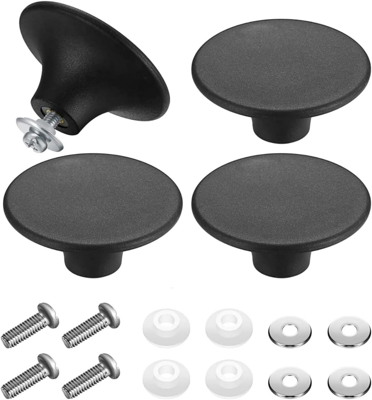 MEZOKUCEL 8 Pcs Universal Pot Lid Knobs, Pot Lid Replacement Knob Replacement, Kitchen Cookware Knob, Circular Handgrip with Screw for Heat Resistant, Frying Pan, Slow Cookers Lid Knobs (8) image number 1