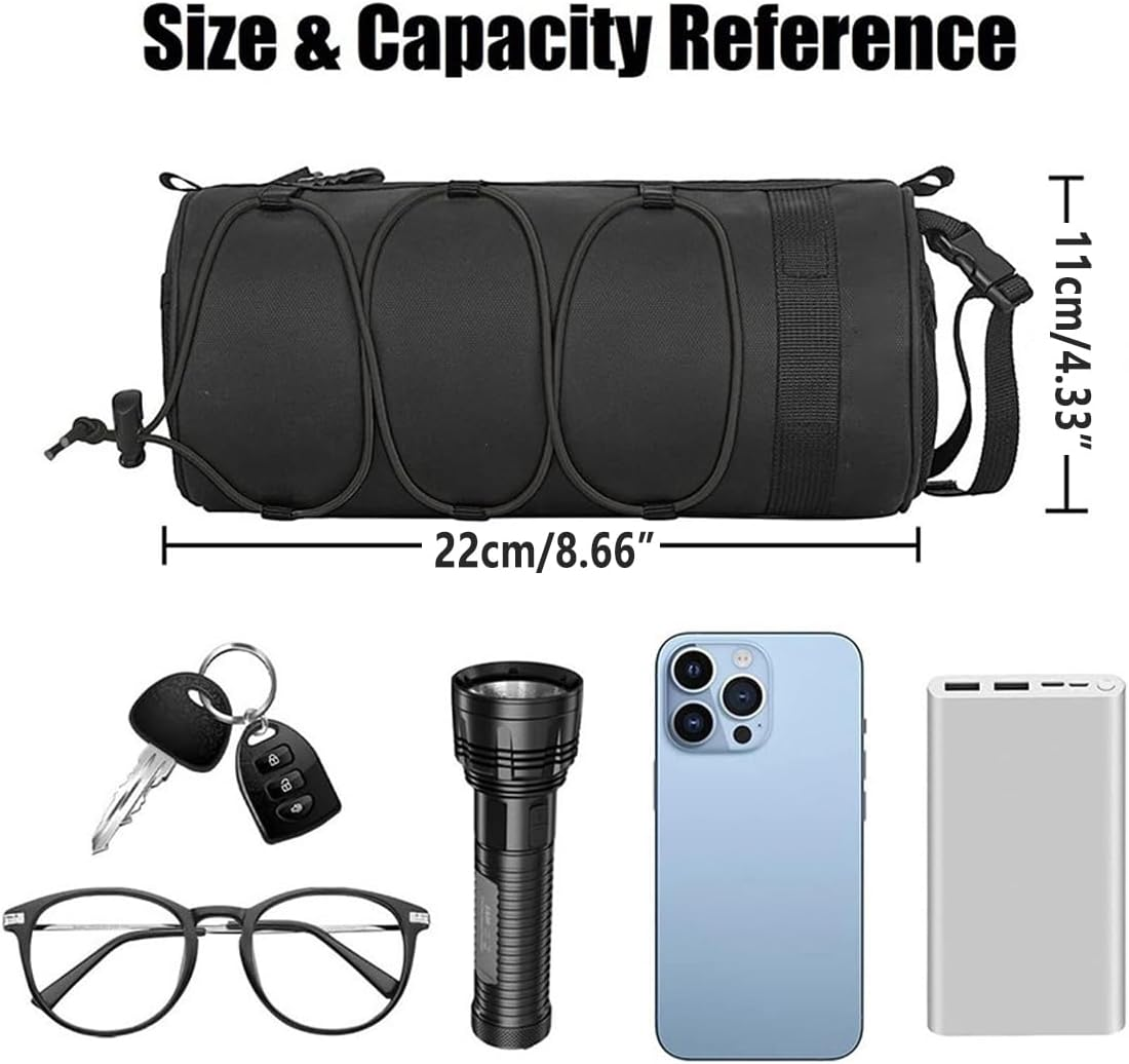 AIMALL Multi-Purpose Bicycle Handlebar Bag &ndash; 8.66"X4.33" Waterproof Nylon Front Tube Saddle Pouch with Adjustable Straps for Mountain & Road Bikes