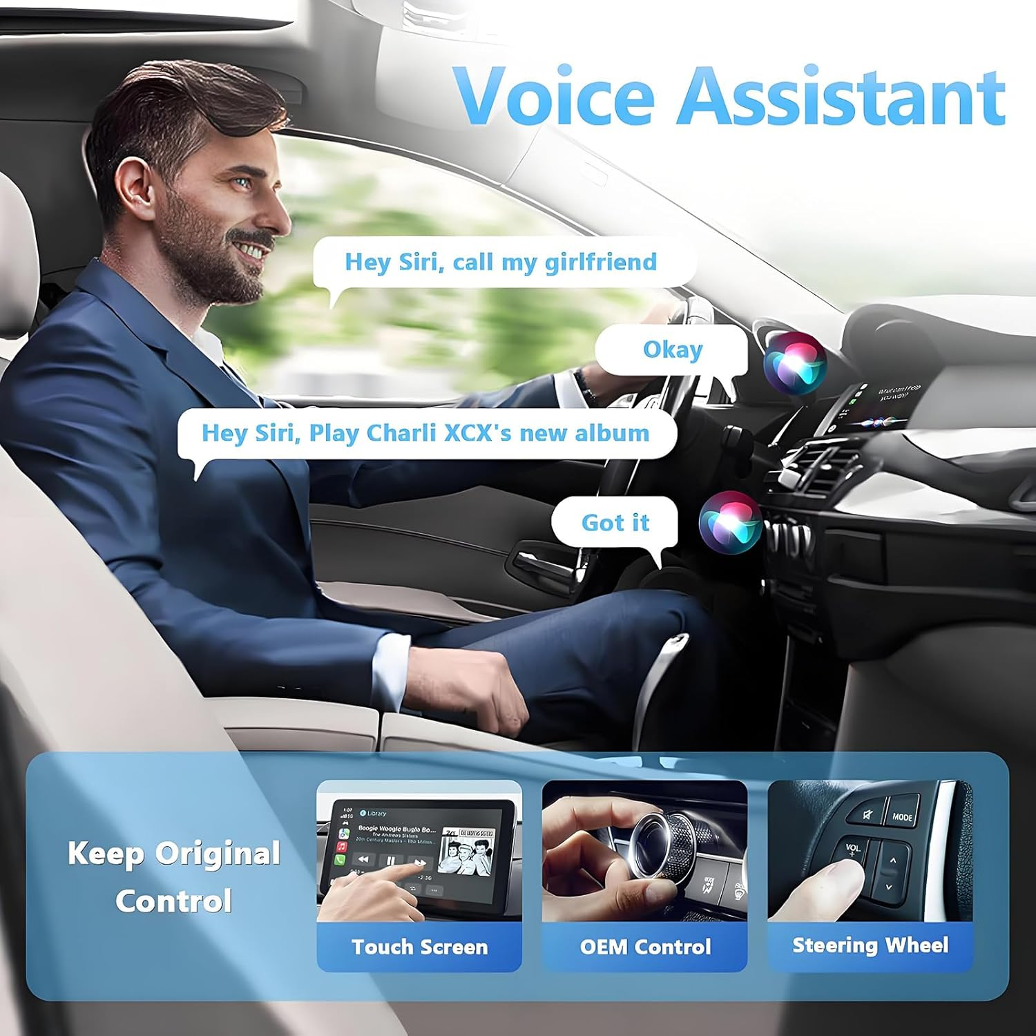 Mini Wireless Carplay Adapter for Cars with Built-In Wired Apple Carplay & Android Auto, USB-A/C Support, Plug and Play Easy Use Fast Stable Connection Car Play Dongle for Iphone/Android image number 2