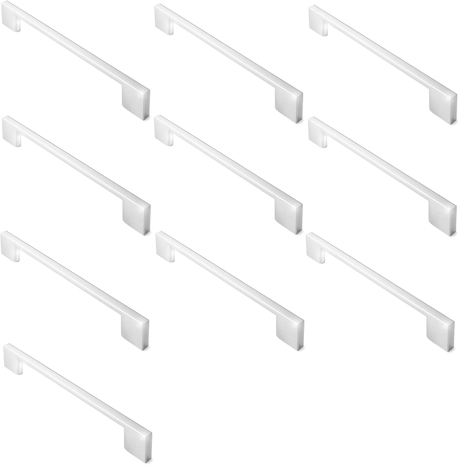 Cauldham Solid Kitchen Cabinet Pulls Handles (6-1/4" Hole Centers) - Modern Thin Profile Drawer/Door Hardware - Style M255, HW-PL-M255-160-CHR_10 image number 3