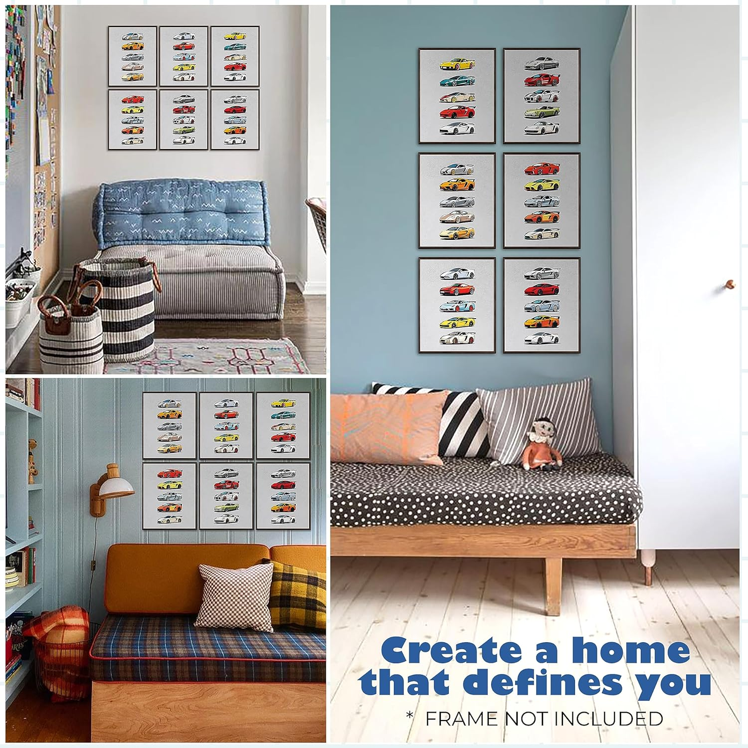 97 DECOR Super Car Posters for Boys Room - Modern Car Wall Art Prints, Sport Car Poster for Men, Racing Car Room Decor for Teen Boys Bedroom, Cool Supercars Artwork Pictures Decoration (8X10" | 20X25 UNFRAMED) - Vertical Car image number 3