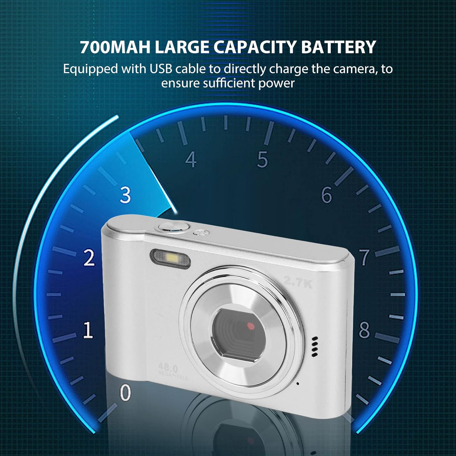 Digital Camera, 1080P 16X Zoom Selfie Camera 44MP Vlogging Camera, Support 128GB, Portable Rechargeable Camera for Students Teens Adults Girls Boys image number 2