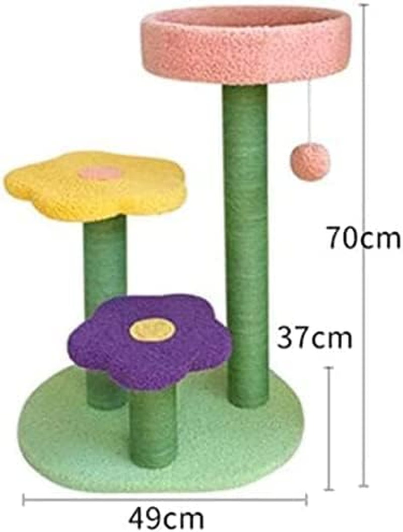 Flower Cat Climbing Frame Wall Cat Scratcher Kitten Climbing Cat Scratching Tower Pet Activity Furniture Play House for Kitty image number 1
