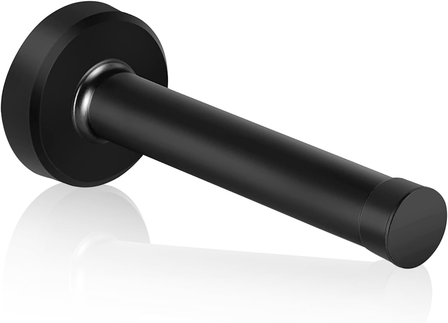 Door Stops, 150Mm/6Inch Long Door Stopper Black Door Stops Wall Mounted Tall Modern Door Stop Heavy Duty Stainless Steel Doorstop with Sound Dampening Rubber Tip Door Stoppers for Skirtings, 1Pack