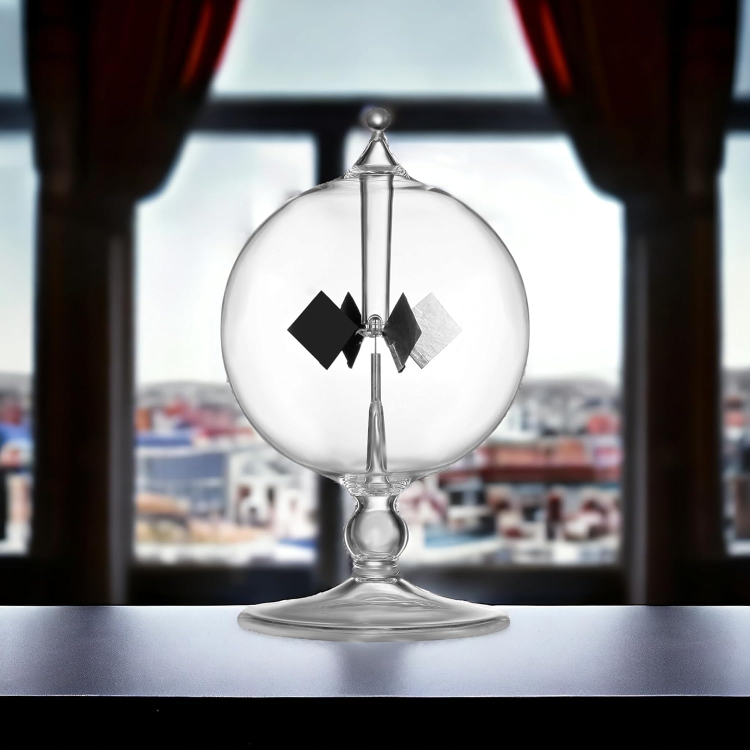 DORAMI Clear Solar Power Crookes Radiometer Sun Light Energy Spinning Vanes image number 1