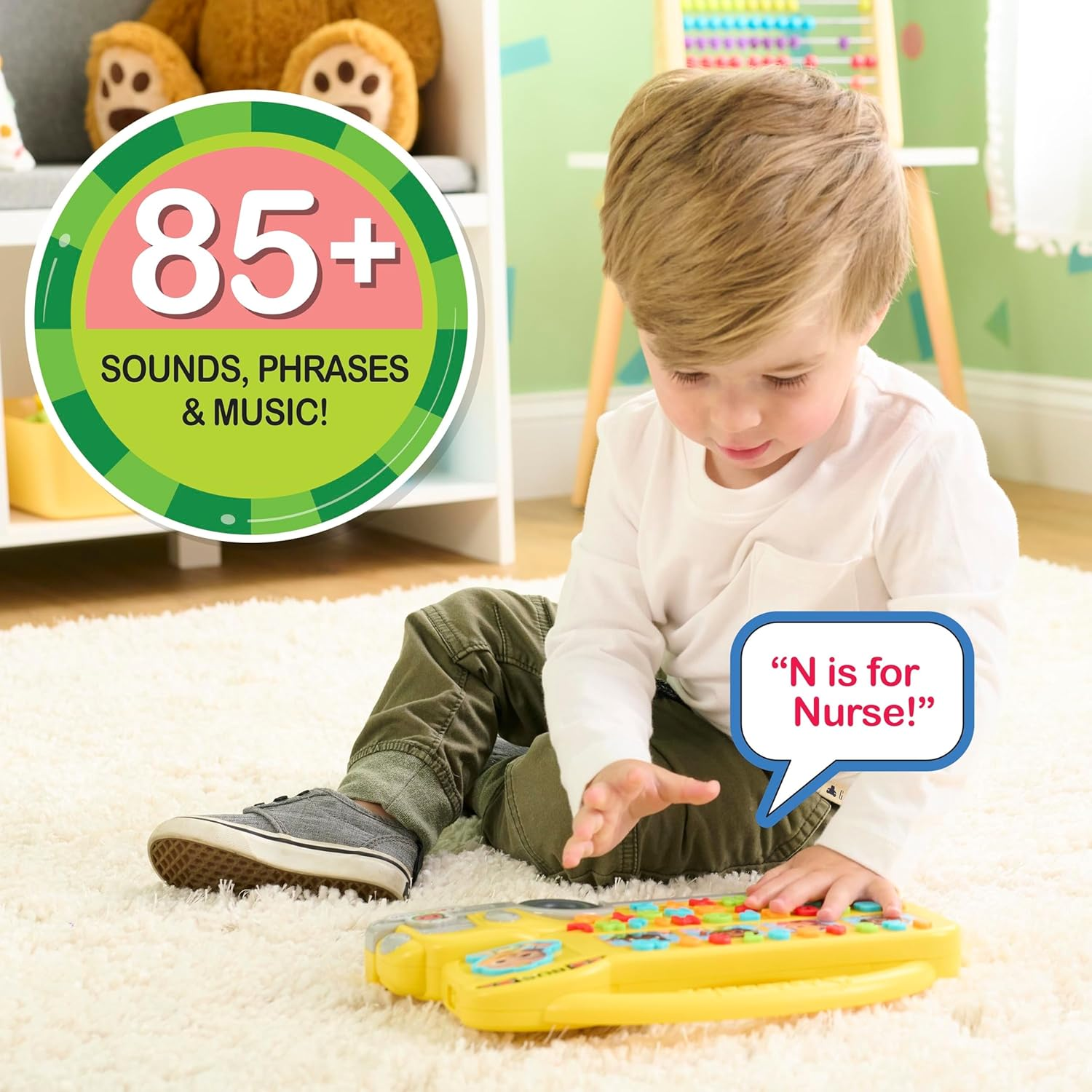 Cocomelon Learning Bus, over 85 Learning Phrases, Counting, Alphabet, Music, Sounds, Yellow, Kids Toys for Ages 18 Month by Just Play image number 5