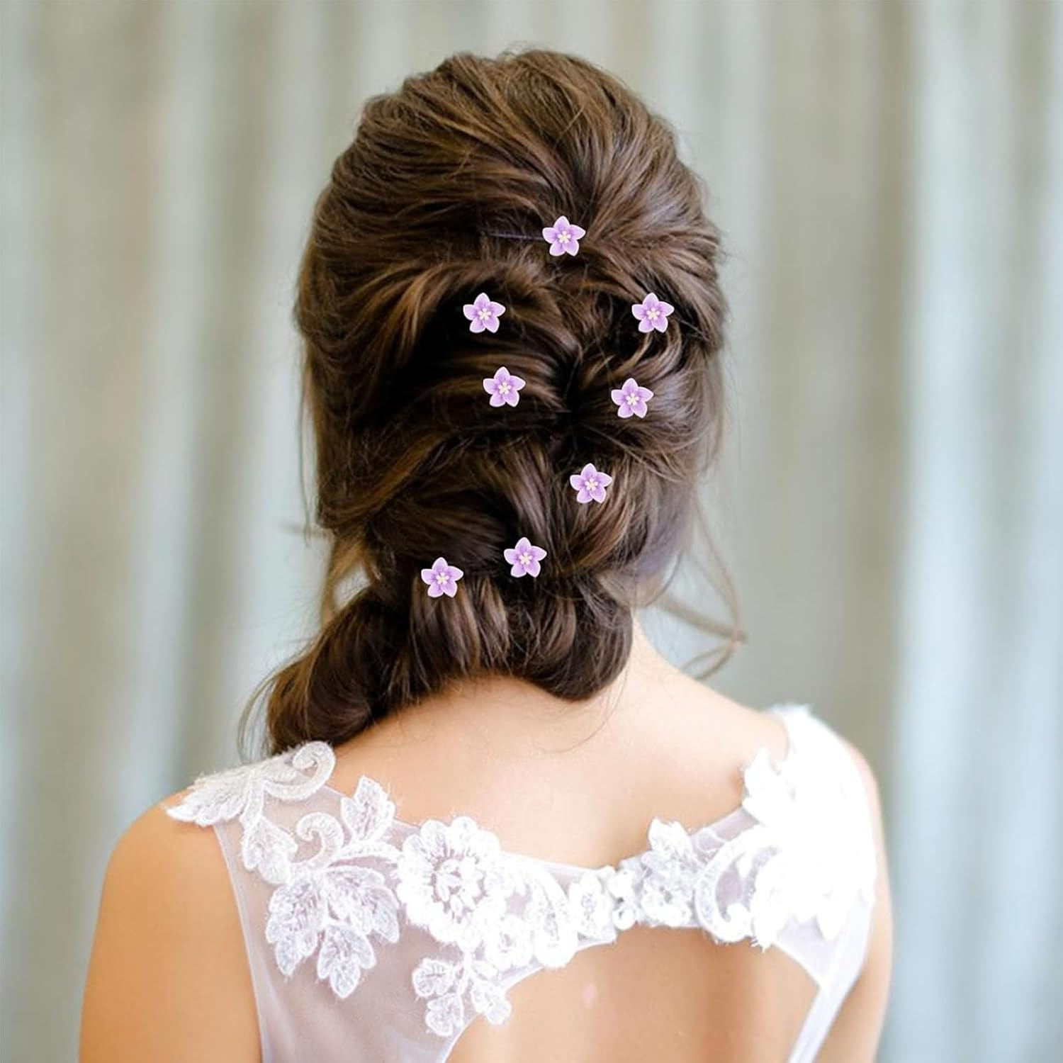 Dinghaole 10 Pcs Mini Flower Hair Clips, Lily Flower Purple, Tiny Cute Claw Clips, Flower Girl Hair Accessories, Lily Flower Small Hair Accessories for Women Girls Daily Party Wedding Accessories image number 1