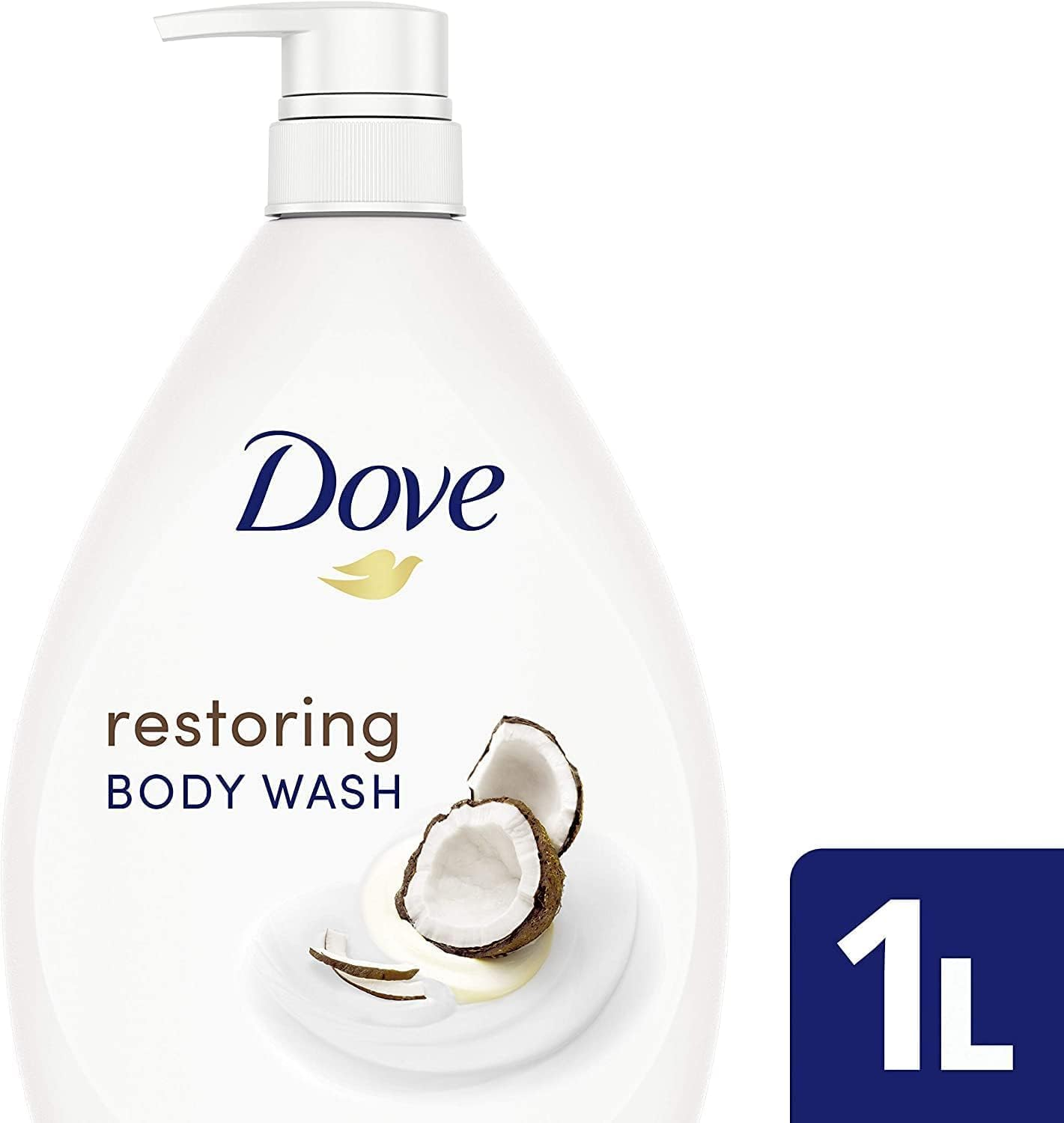 Dove Body Wash Restoring 1L X 3 Pack, Mild and Gentle Formula, with Coconut & Almond Oils image number 4
