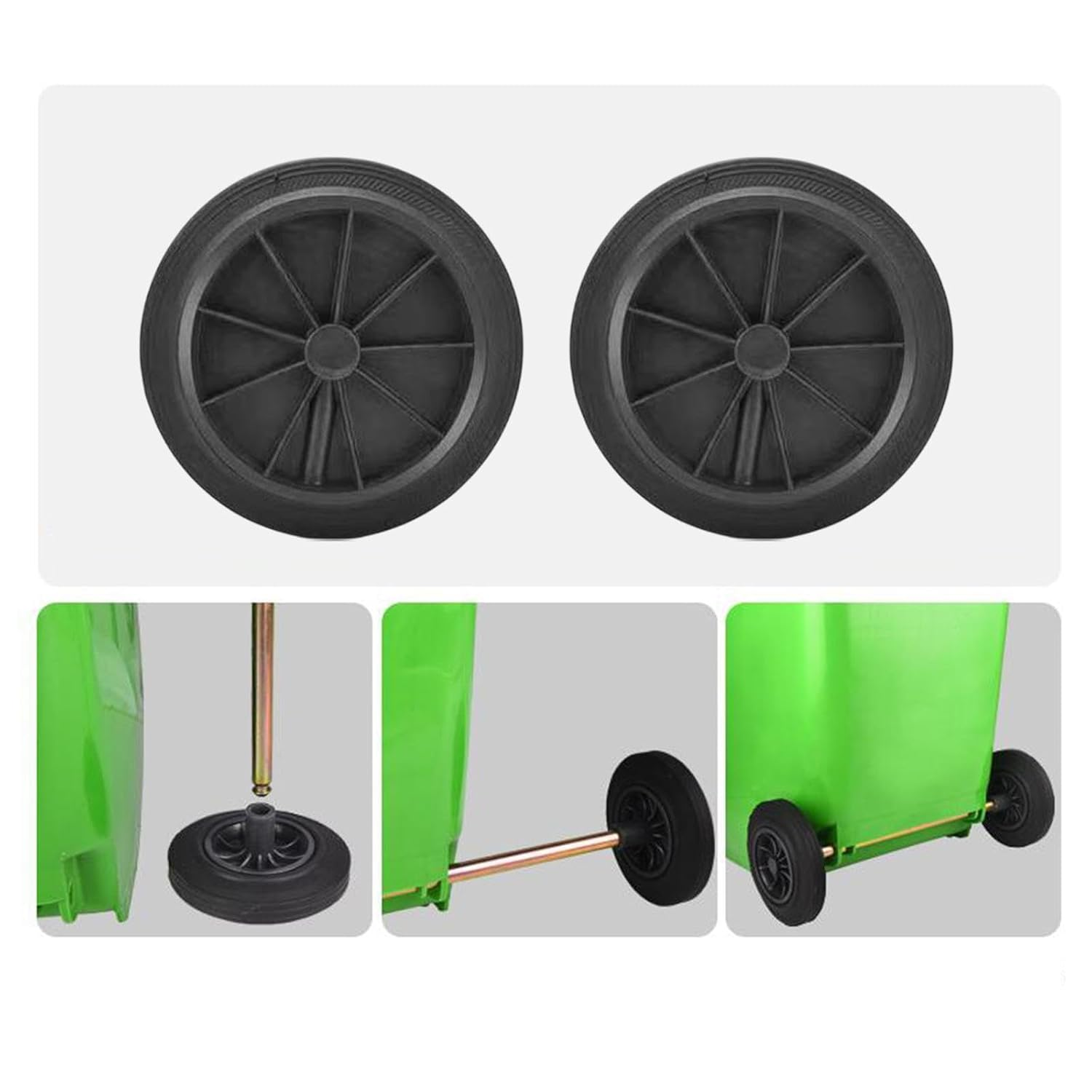 Generic Trash Can Spare Parts Transh Can Wheels Garbage Can Caster Commercial Replacement Garbage Bin Wheels Outdoor Hollow Shaft, Wheels image number 6