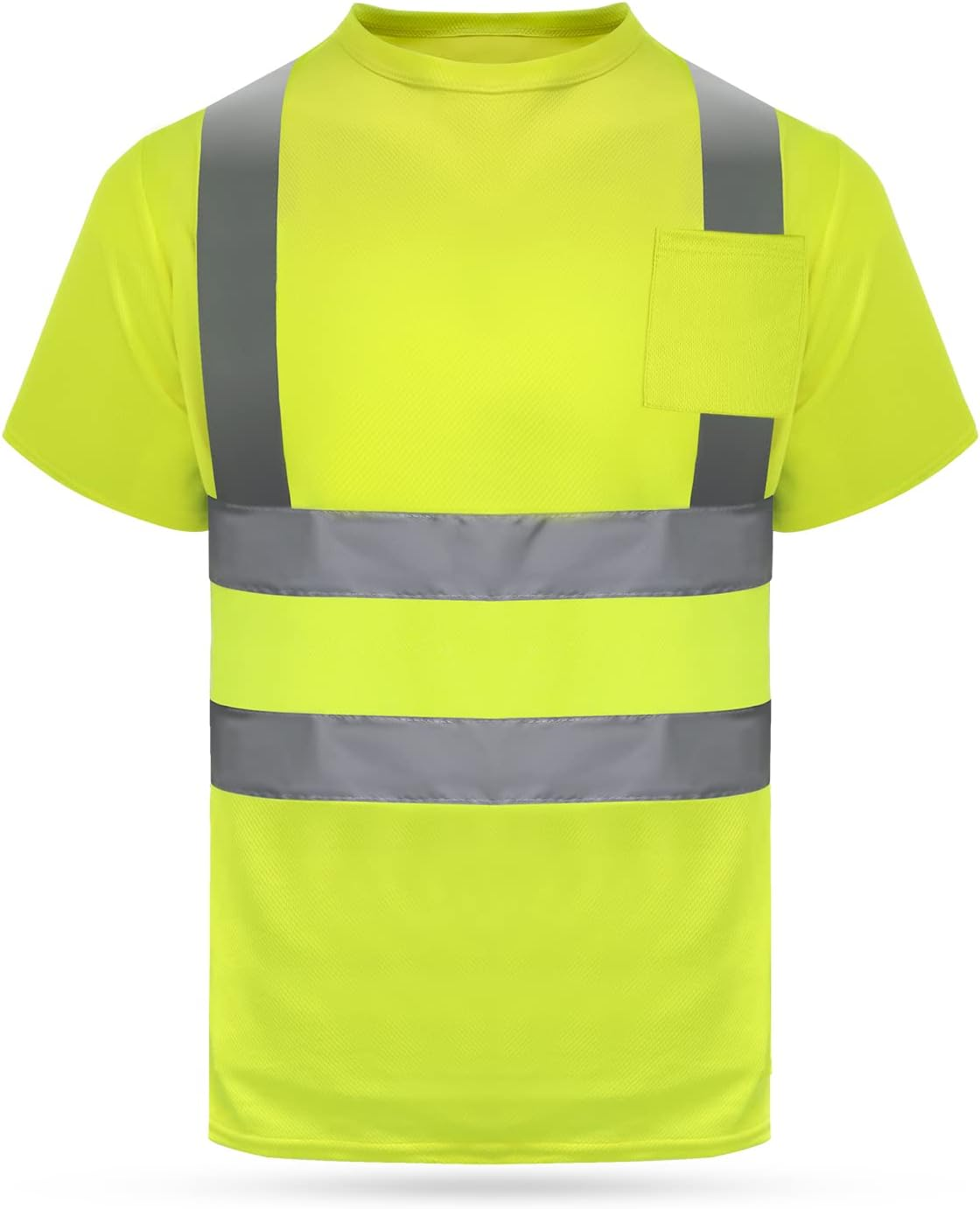 HYCOPROT Hi Vis T-Shirt Viz High Visibility Reflective Safety Vest Waistcoats Breathable Light Short Sleeve Workwear Visibility Shirts