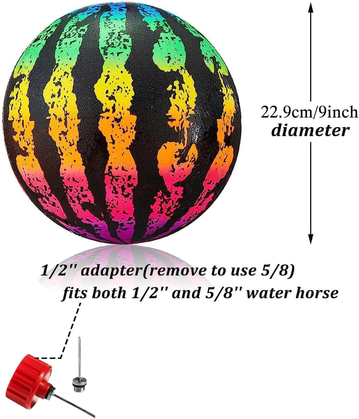 Swimming Pool Gaming Ball 9 Inch Underwater Pool Toy Ball with Hose Adapter, for under Water Passing, Dribbling, Diving, Pool Game for Teen Adult(Gradient Style) image number 1