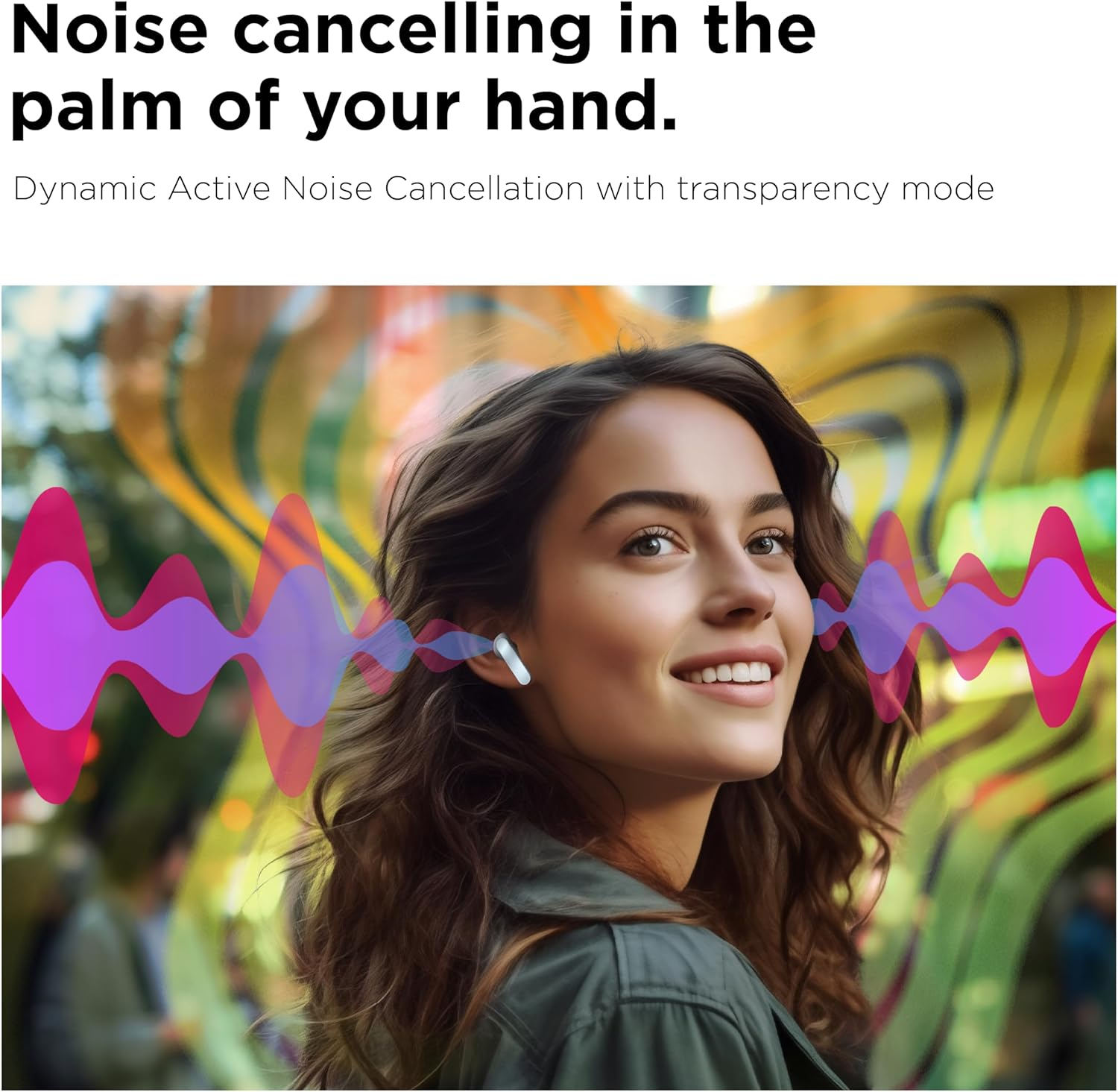 Motorola Moto Buds (Bluetooth 5.3 Earbuds, Hi-Res Sound, Dolby Atmos, Active Noise Cancellation, Wireless Charging, up to 42 Hours Battery Life, 3-Way Microphone System) Starlight Blue image number 6