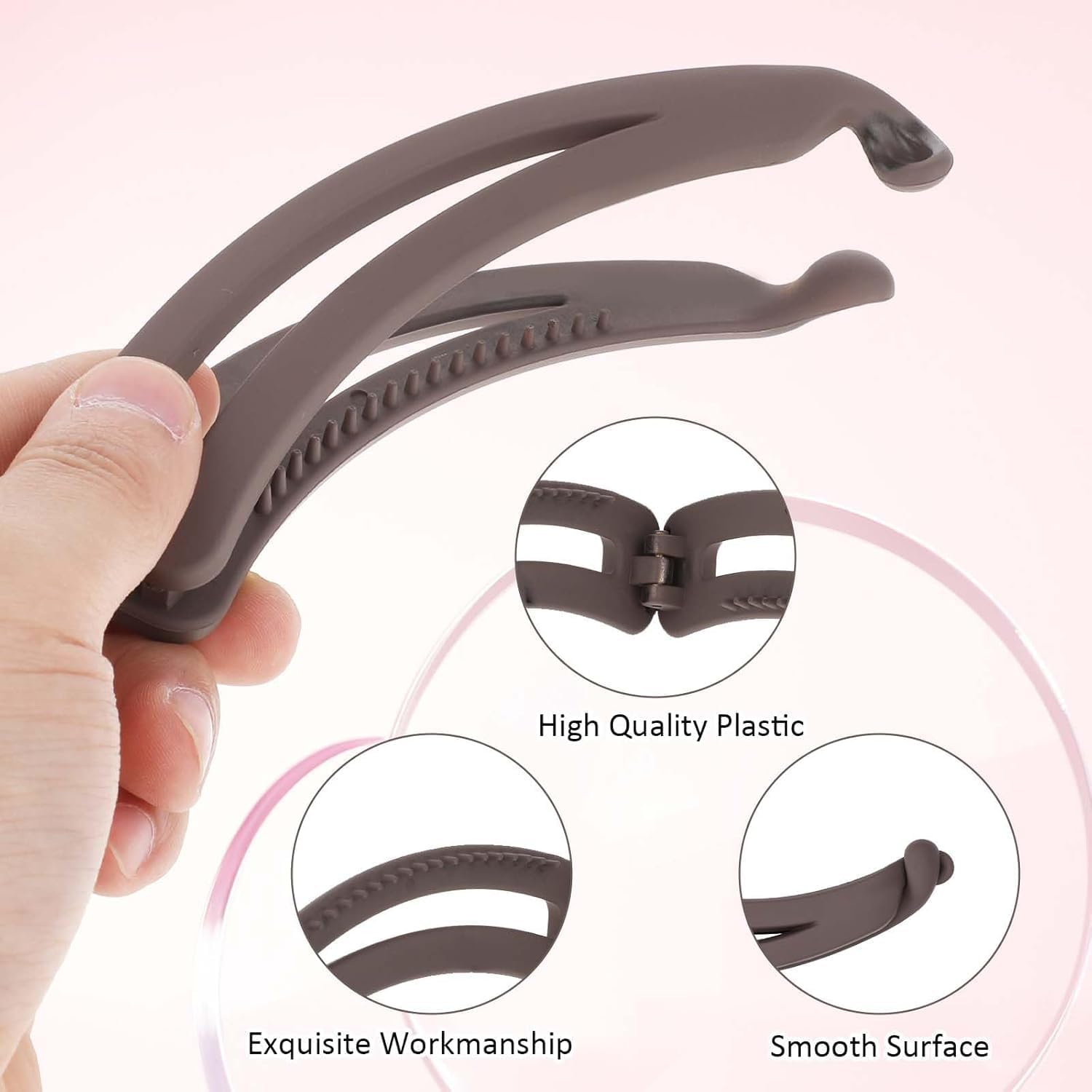 Nonslip Clincher Big Banana Comb, 4Pcs Banana Clip Clincher Comb Hair Grips,Big Matte Banana Hair Clip Clincher Comb for Women image number 6