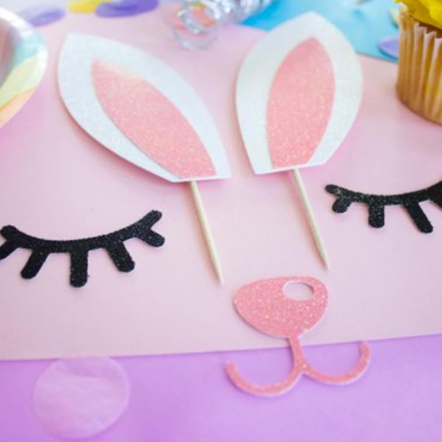 Antler Cake Topper - Cake Topper Cake Decoration Rabbit Ears Antler - Cake Dessert Toppers Cake Decorating Supplies Safe for Wedding Christmas image number 3