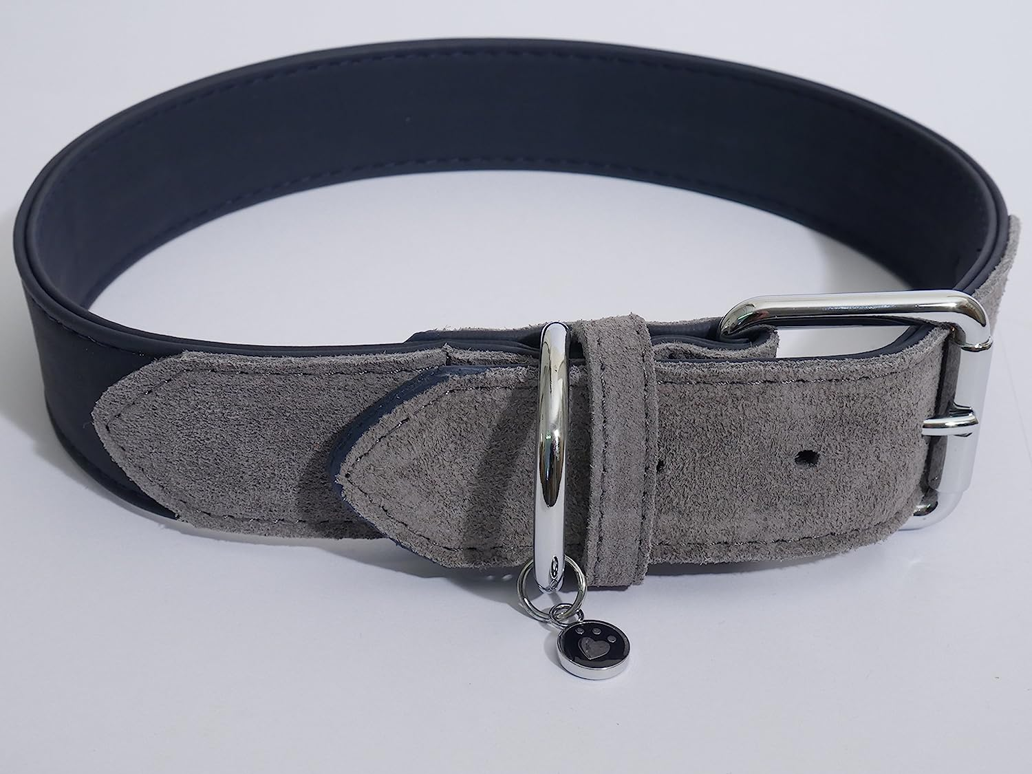Rosewood Luxury Leather Soft Touch Dog Collar, Navy, X-Large