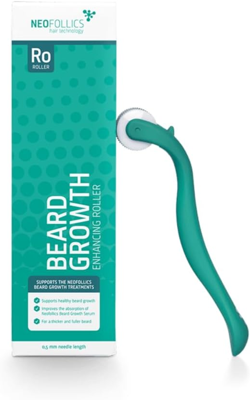 Neofollics Beard Growth Enhancing Roller - 0.5 Mm - Enhances Absorption of the Ingredients Upto 5 Times - Enhances the Efficacy of Topical Products image number 1