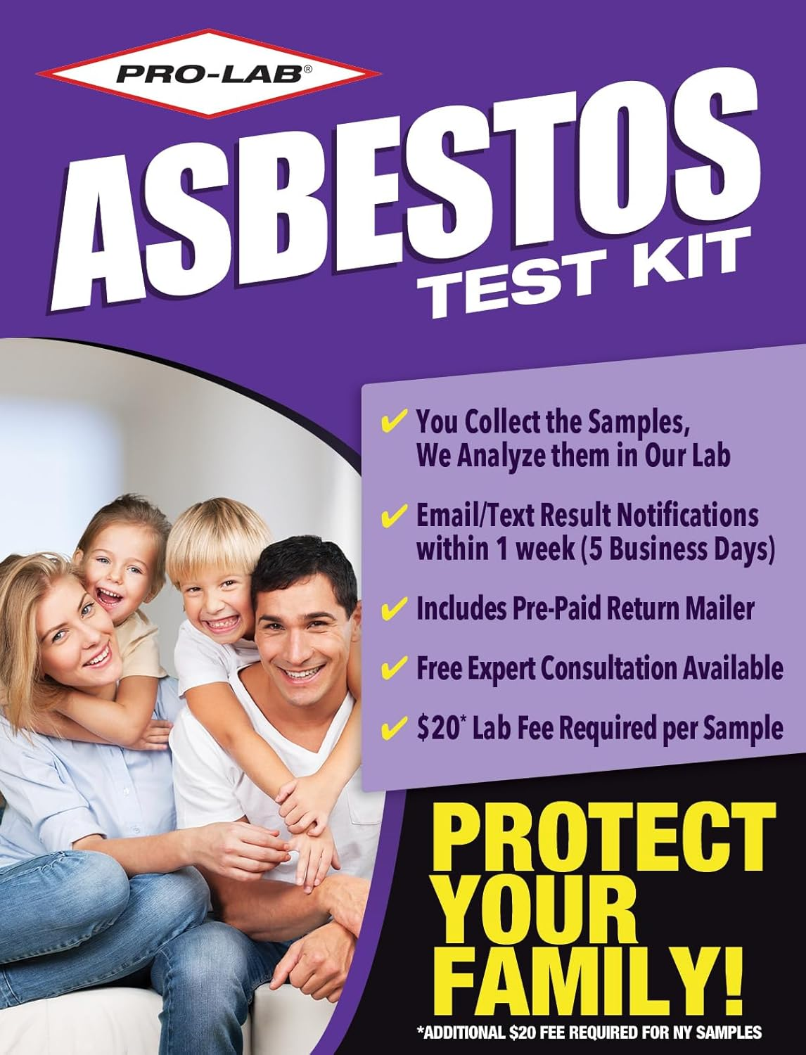 Asbestos Test Kit - (2 Samples) Emailed Results within 3 to 5 Business Days - Includes Return Mailer and Expert Consultation. Required Lab Fee for NVLAP Analysis image number 2