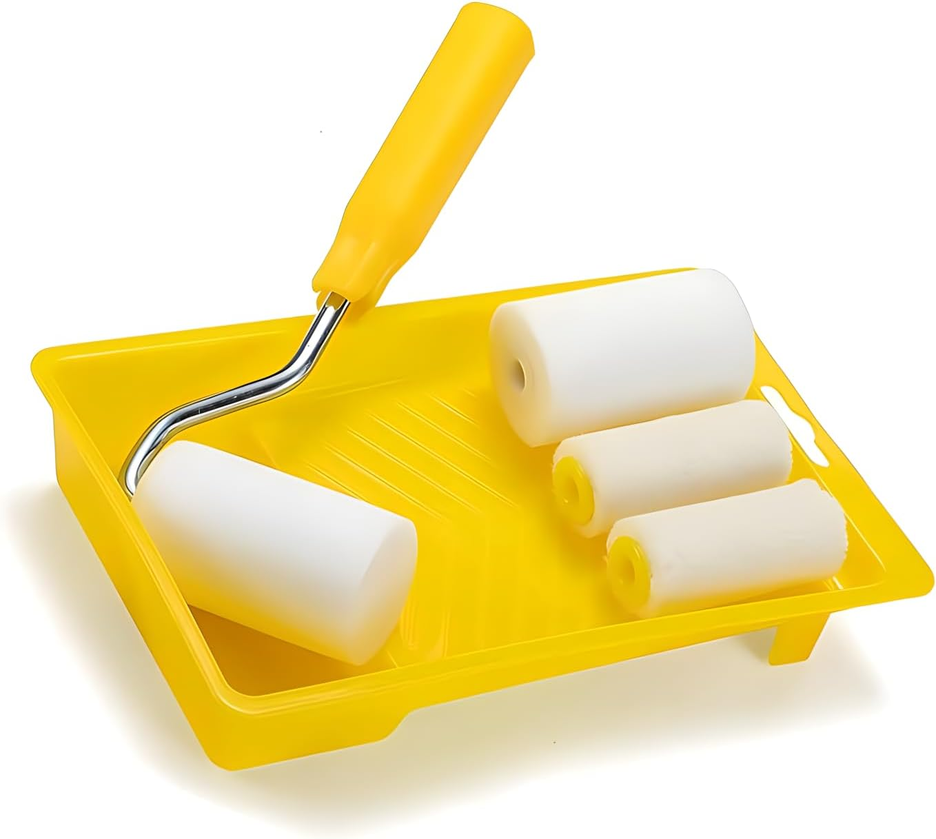 Mini Foam Paint Roller Painting Decorating Touch up Trim Kit 2 Inch Small Paint Roller Tray Set with High-Density Foam Roller Covers, Mini Wool Brush,Paint Frame, 6 Pcs image number 3