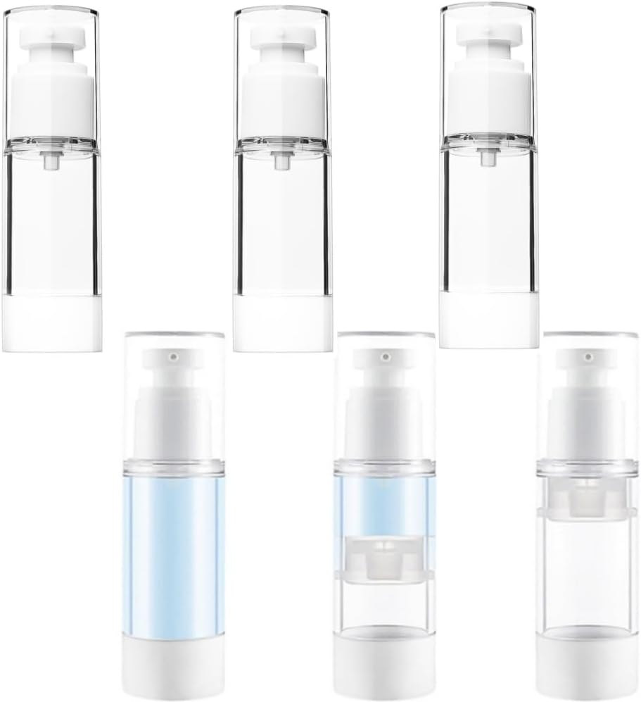 DACUAN 6 Pack 1 Oz/30 Ml Airless Pump Bottle, Travel Perfume Refillable Bottle, Suitable for Lotions, Perfumes, Creams, Foundations, and Cosmetics image number 5
