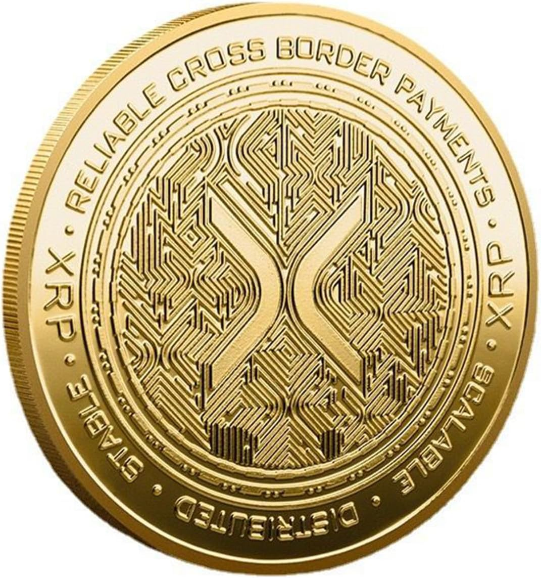 Ripple Coin Physical XRP Coin Plated Collector&lsquo;S Item with Protective Case image number 1