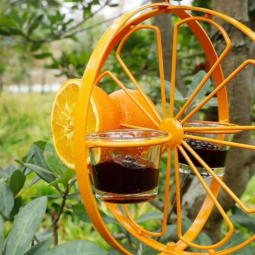 Hanging Bird Feeding Station with 2 Cups - Premium Hummingbird & Wild Bird Feeder, Durable Outdoor Fruit Feeder for Garden, Patio, and Backyard Adjustable Hanging Stand Included image number 5