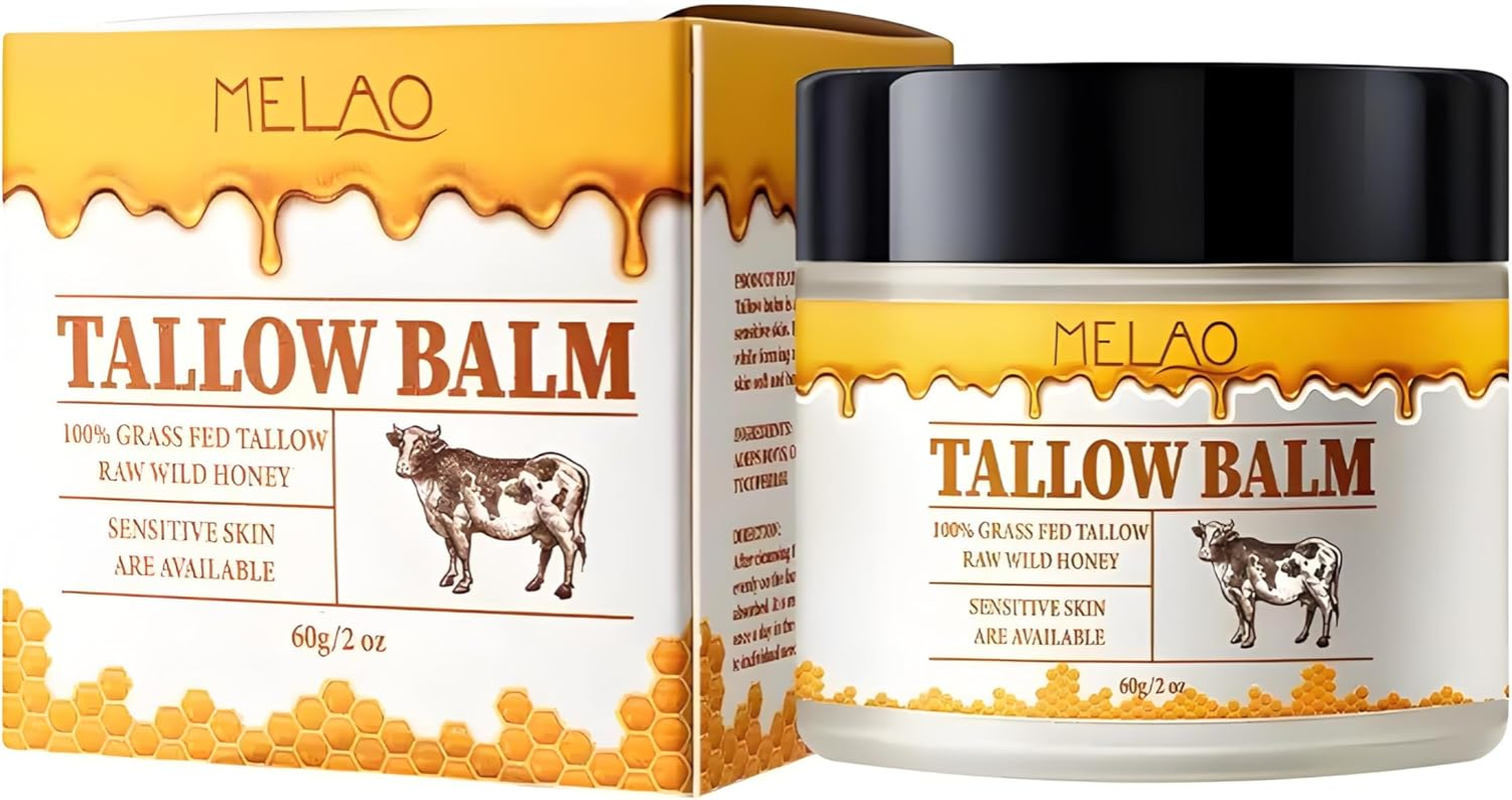 Beef Tallow and Honey Balm for Skin: Grass Fed Whipped Beef Tallow with Honey Face Body Moisturizer - Tallow Cream Infused with Manuka Honey Beeswax Olive Oil image number 5