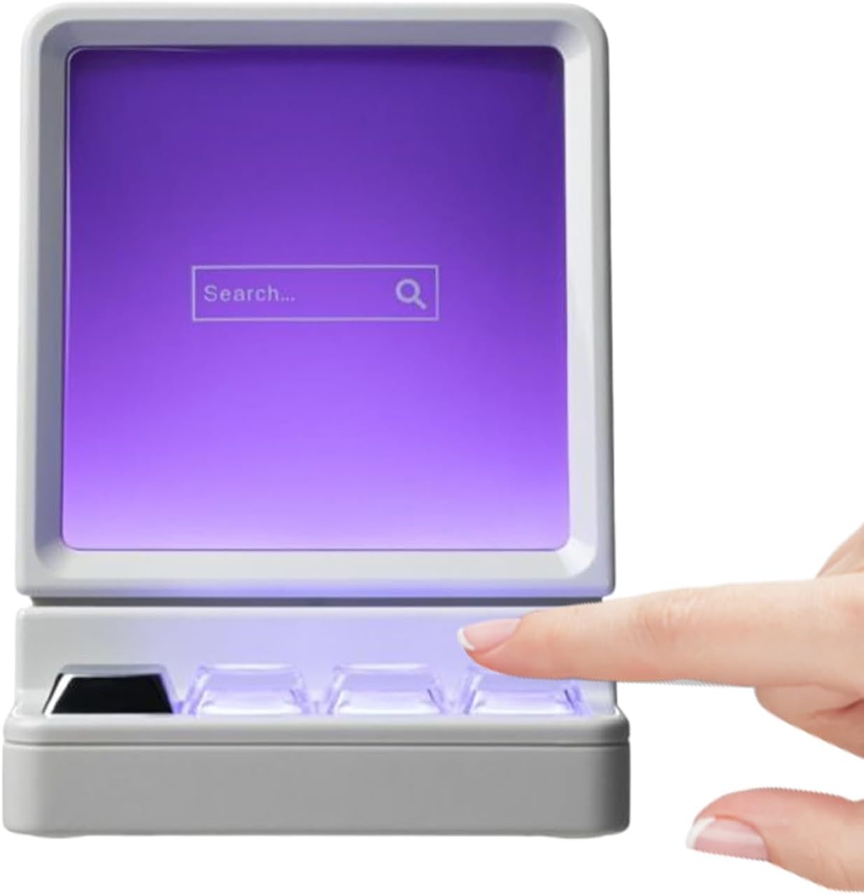 Phone Stand with Speaker,Home Cellphone Mount with Audio - Retro Computer Shape Phone Stand with Wireless Insuction Speaker and RGB Light for Workplace, Living Room image number 3