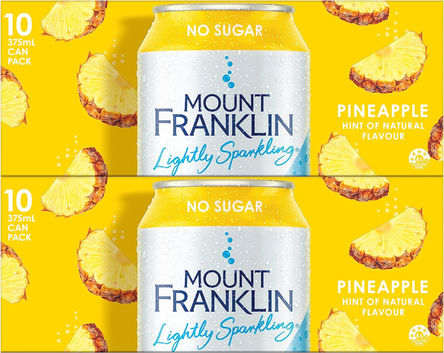 Mount Franklin Lightly Sparkling Water Pineapple Multipack Cans 20 X 375 Ml