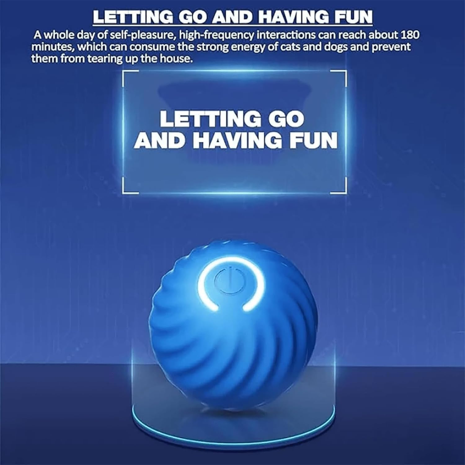 Interactive Dog Ball Toys, Active Rolling Ball for Indoor Dogs Cats with Motion Activated USB Rechargeable, Moving Bouncing Ball Pet Puzzle Toy (Blue) - Orange A image number 7