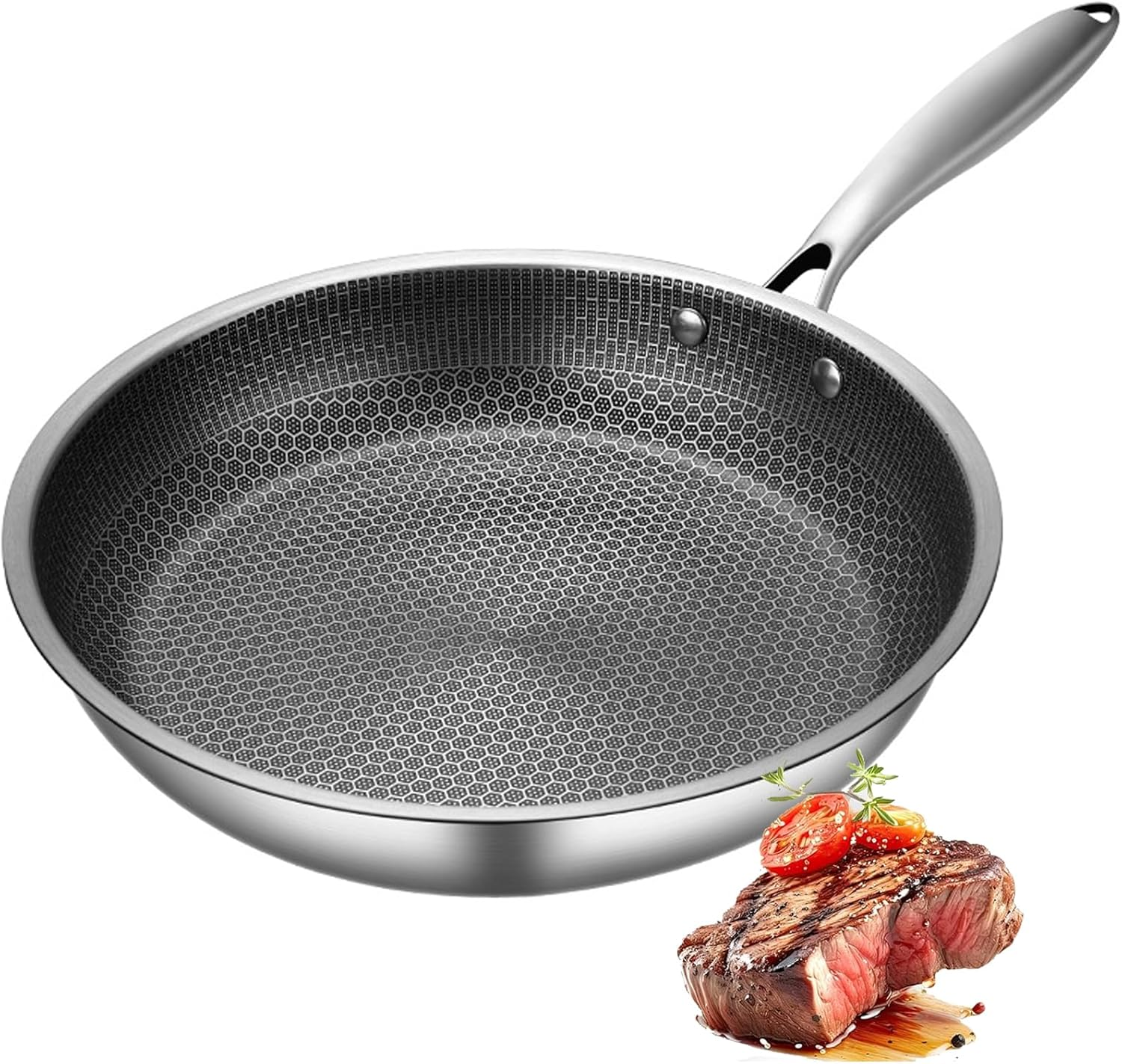 Hybrid Nonstick Frying Pan, 28Cm, Stay-Cool Handle, Dishwasher and Oven-Safe, Induction Ready, Compatible with All Cooktops