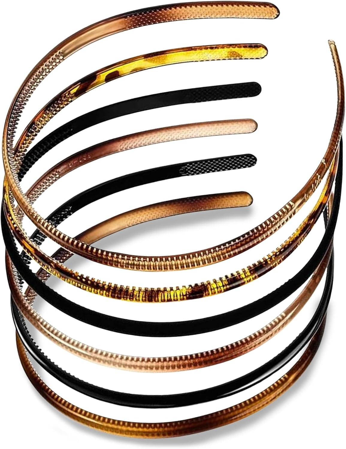 Rylaxzon Headbands for Women, Multi-Color Headband with Teeth Comb, Skinny Hair Band Head Bands for Women & Girls (6 PCS, 8Mm Wide) image number 6