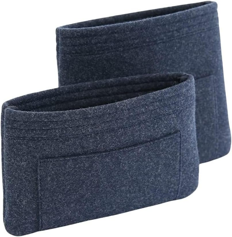 HYK MART Felt Purse Organizer Insert, Handbag Storage Pouch with Multi Pockets - Pack of 2 (Dark Grey) image number 1