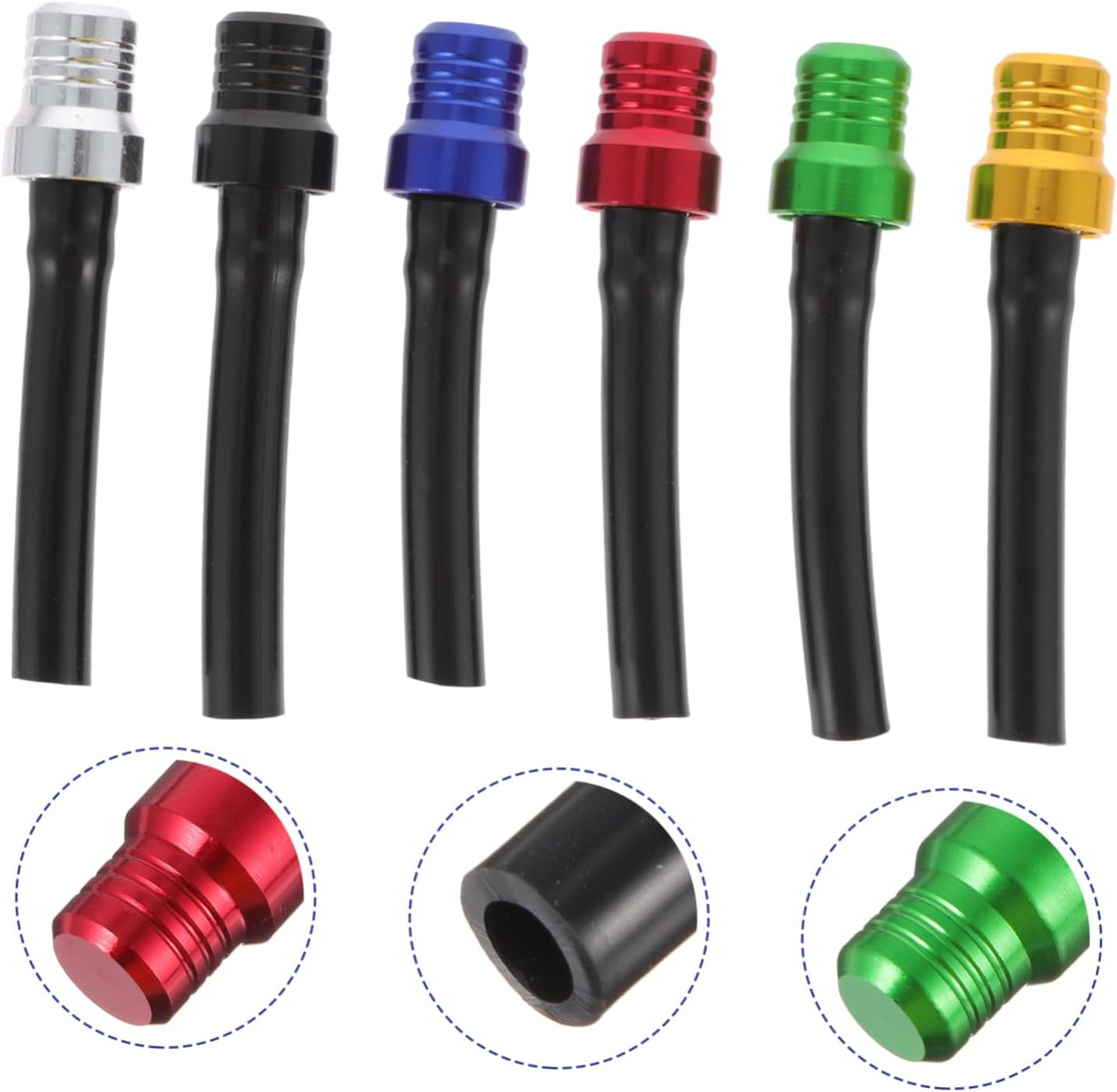 Beatifufu 6Pcs Universal Motorcycle Tank Cap Breather Cap Air Vent Hose for Motorcycle Accessories image number 3