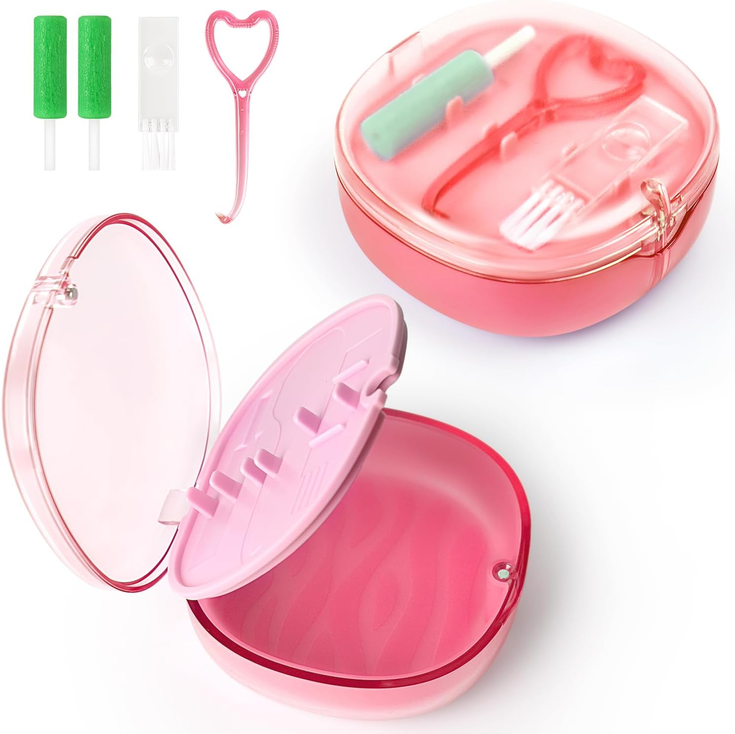 Retainer Case with Mirror, Aligner Removal Tool, Aligner Chewies, Retainer Holder Compatible with Invisalign, Mouth Guard, Aligner Case (Blue)