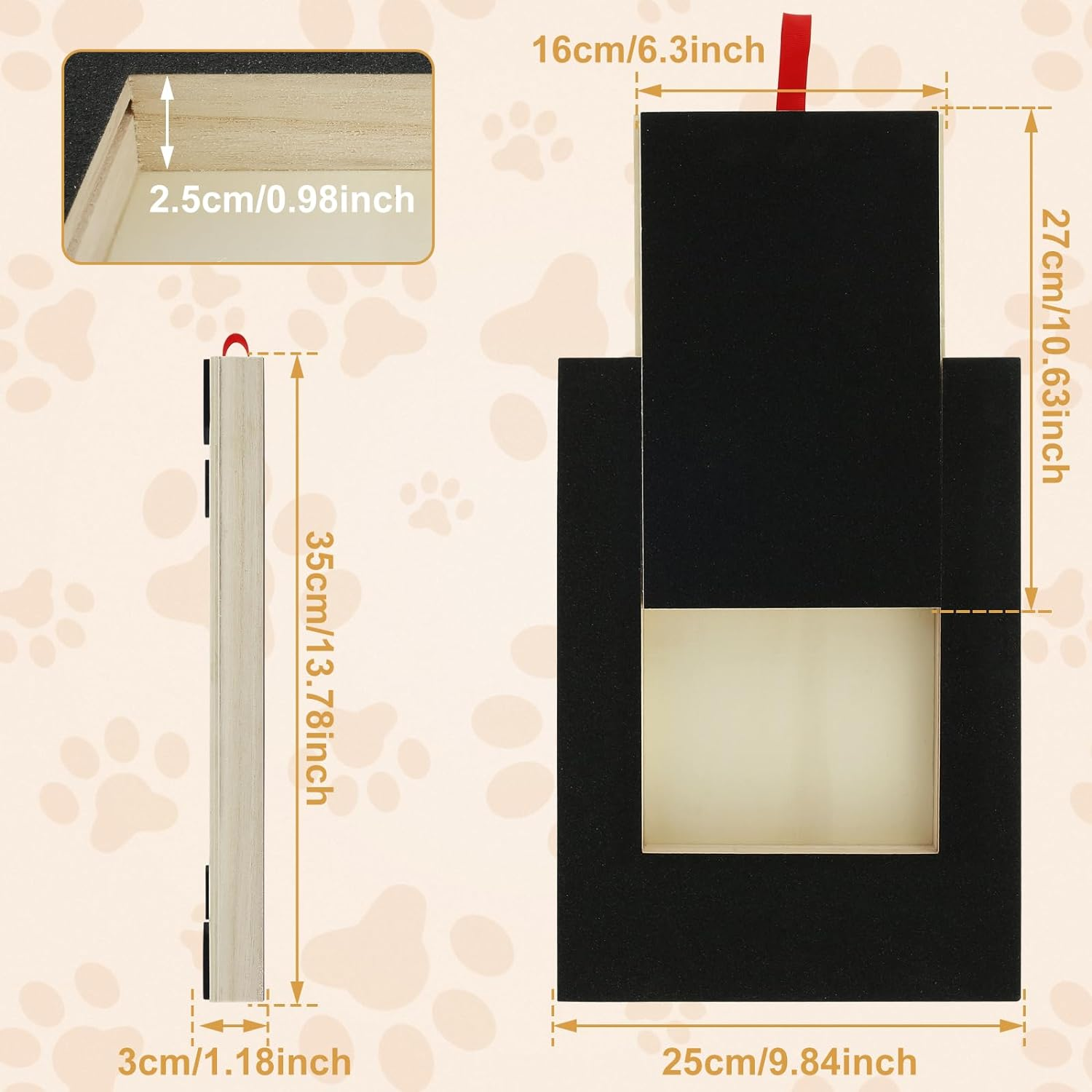 Dog Nail Scratch Pad,Wooden Dog Nail File Board with Built-In Snack Box,Sandpaper Puppy Nail Grinding Pad for Sensitive Dog Puppy Cat,Sturdy Dog Paws Scratchboard for Small and Medium Dogs (E) image number 5