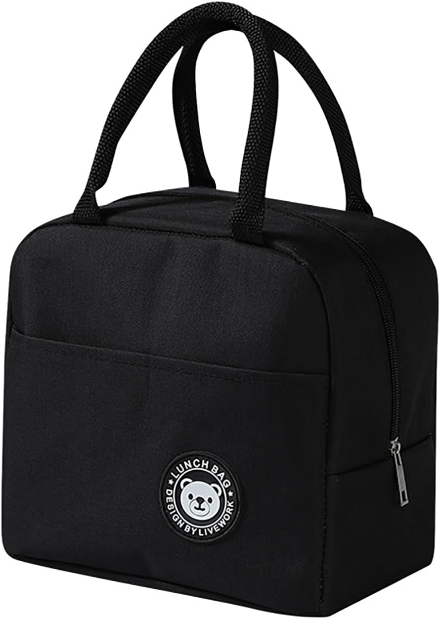 Tongke Insulated Lunch Bag, Portable Thermos Lunch Box Carrier, Double-Layered Insulation, Keeps Food Warm or Cold, for Office, School, and Outdoor Use (Pink)